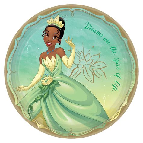 Disney Princess Round Plates, 9″ – Tiana 8ct – Cool Kat Party!