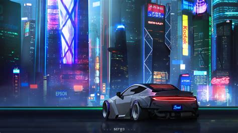 #Auto #Night The city #Neon #Machine #City #Art #Neon Concept art ...