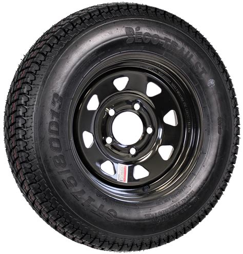 Trailer Tire and Rim Radial ST175/80R13 175/80 R 13 LRC 5-4.5 Black Spoke Wheel - Walmart.com ...