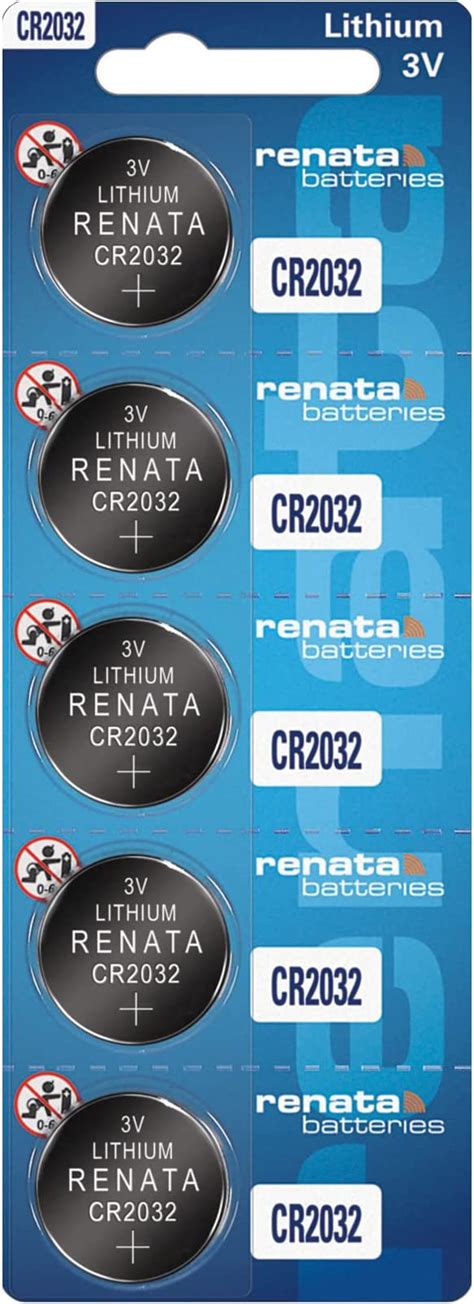 Amazon.com: Renata CR2032 Batteries - 3V Lithium Coin Cell 2032 Battery (10 Count) : Health ...