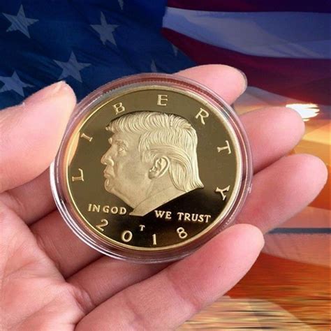 2018 President Donald Trump 24k Gold Plated EAGLE Commemorative Coin US ...