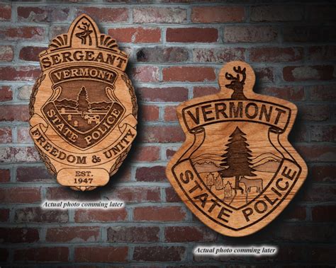 Wooden Vermont State Police Badge or Patch Plaque - Etsy