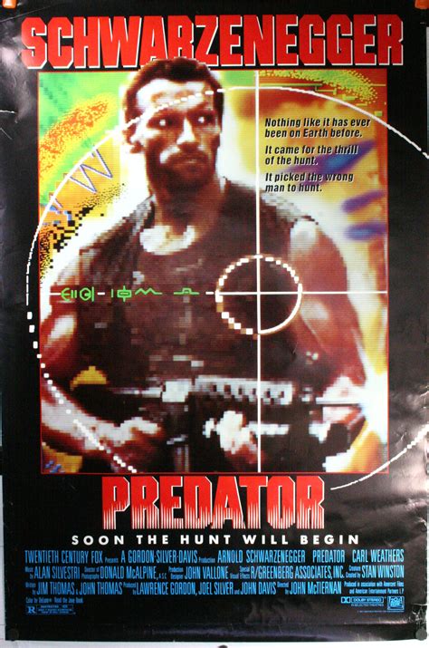 PREDATOR, Arnold Schwarzenegger Original Folded Vintage Movie Theater ...