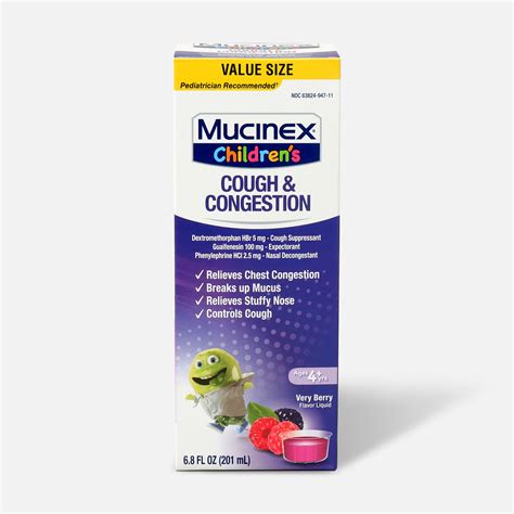 Mucinex Children's Liquid Congestion and Cough, Berrylicious, 6.8 oz