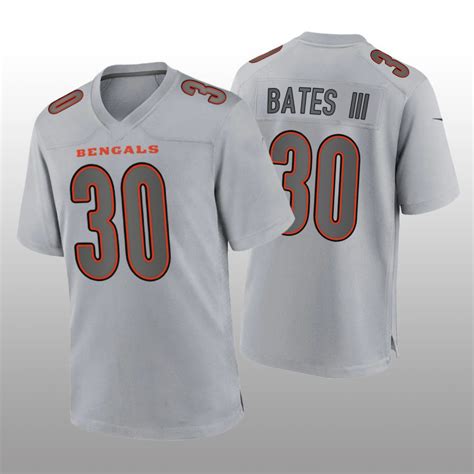 C.Bengals #30 Jessie Bates III Gray Atmosphere Game Jersey Stitched Am ...