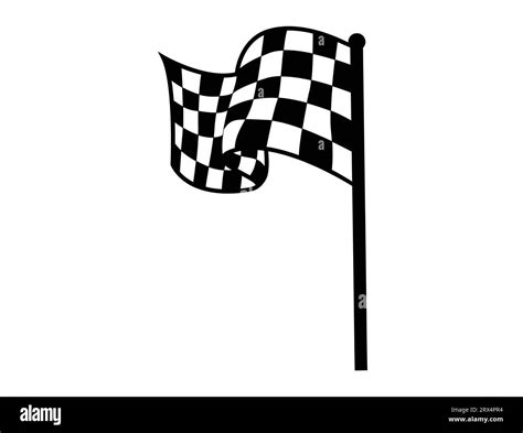 Checkered flag silhouette vector white background Stock Vector Image & Art - Alamy