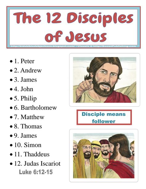 12 Apostles Activity Sheets - Sixteenth Streets