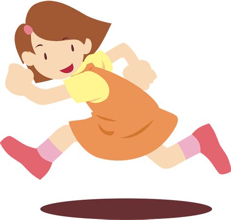 Happy Girl Running clipart. Free download transparent .PNG | Creazilla