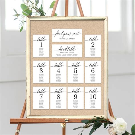 Table Seating Chart Cards Modern Script #MSC - Berry Berry Sweet