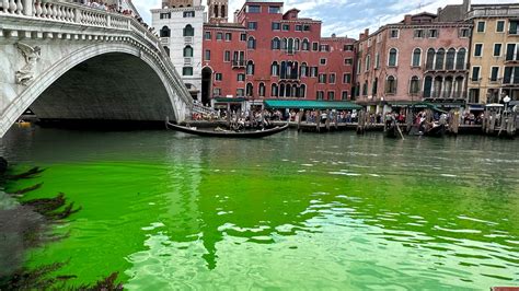 Venice police investigating bright green liquid in Grand Canal | World ...