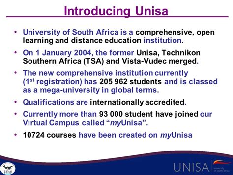 A brief overview of the deployment of Sakai at Unisa as the new ...