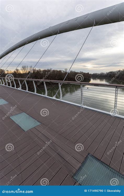 Tiszavirag Bridge in Szolnok, Hungary Stock Photo - Image of ...