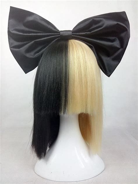 Sia Alive This Is Acting high quality heat resistant wig hair half black half light blonde ...