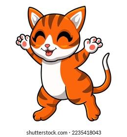 Cute Orange Tabby Cat Cartoon Stock Vector (Royalty Free) 2235418043 ...