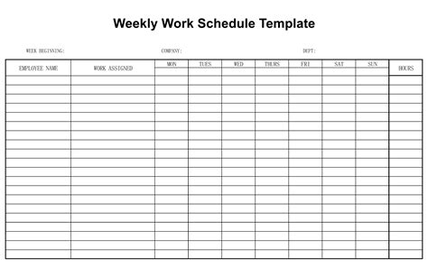 Blank Employee Schedules - 20 Free PDF Printables | Printablee