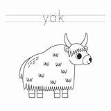 Trace The Letters And color Cartoon yak Handwriting Practice For Kids  sketch template