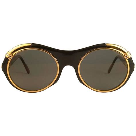 New Cartier Diabolo Gold and Black 53mm 24k Gold Sunglasses France at ...