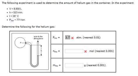 Solved The following experiment is used to determine the | Chegg.com