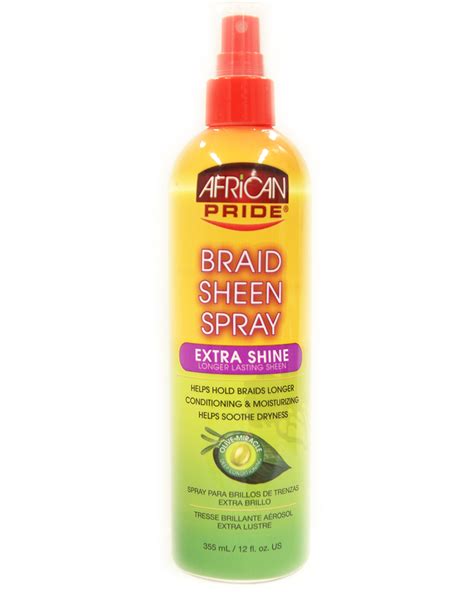 AFRICAN PRIDE BRAID SHEEN SPRAY EXTRA SHINE 12OZ. – Jollys Pharmacy Online Store