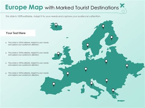 Europe map with marked tourist destinations | Presentation Graphics | Presentation PowerPoint ...