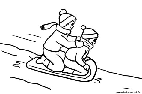 Snow Sled Coloring Pages Coloring Pages