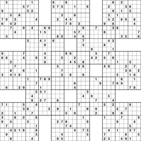 Super Samurai Sudoku 13 Grids | Printable Samurai Sudoku Grid - Printable Sudoku Free