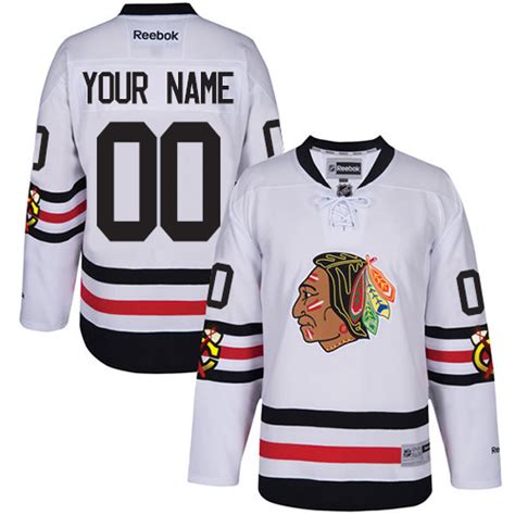 Chicago Custom Blackhawks Authentic White Reebok Jersey