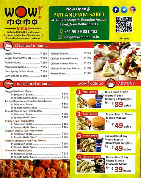 Menu of Wow! Momo, Saket, Delhi | Dineout