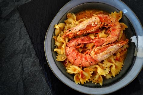Red Pasta With Shrimps Free Stock Photo - Public Domain Pictures