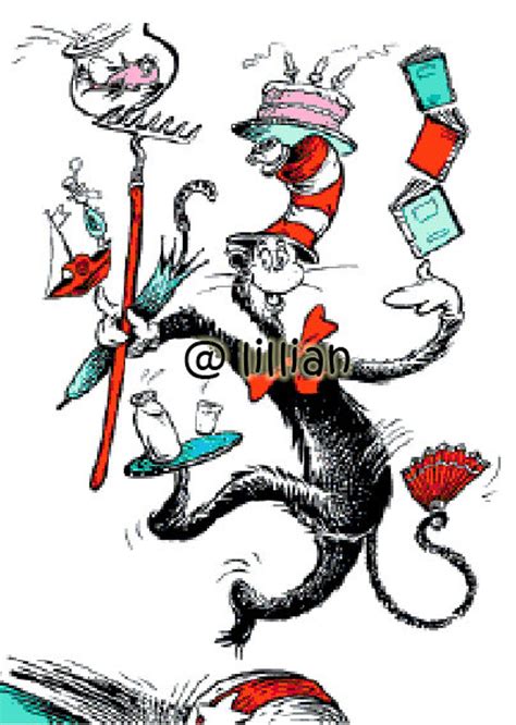 DR SEUSS Cat in the Hat Juggling Plain Cross Stitch Pattern - Etsy