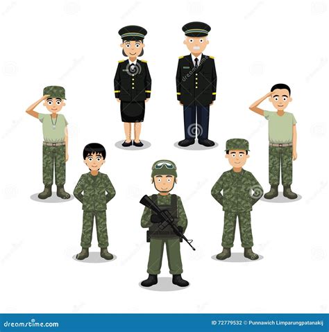 Military Characters Cartoon Vector Illustration Stock Vector ...