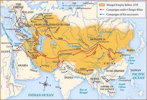 El Imperio Mongol (1259) - Mapas Milhaud