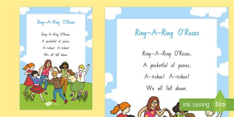 Ring-a-Ring O\' Roses Display Poster (teacher made) - Twinkl