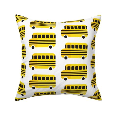 School Bus - White - Spoonflower