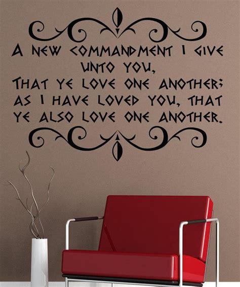 Vinyl Wall Decal Sticker New Commandment Bible Verse #5384