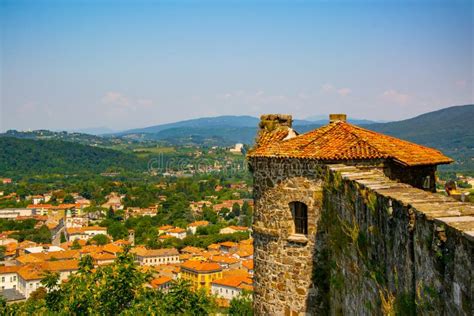 Scenic View of Tower of Medieval Castle and Gorizia City Centre, Friuli Venezia Giulia, Italy ...