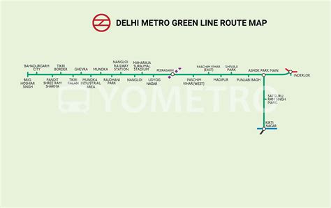 Delhi Metro Green Branch Line Route Map - YoMetro