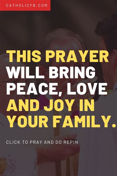 This Prayer will Bring Peace, Love and Joy in your Family. | Prayers, Prayer for family, Peace ...