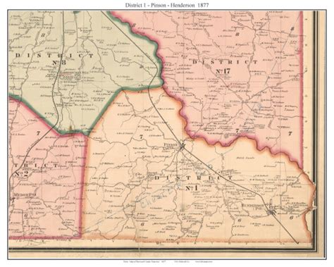 District 1 - Pinson - Henderson, Tennessee 1877 Old Town Map Custom ...