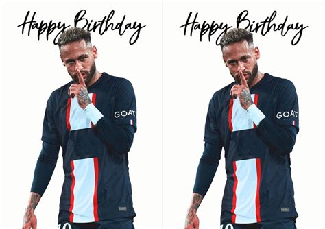 Neymar Birthday Card Instant Download Neymar Card for Birthday - Etsy