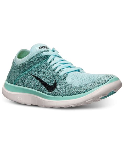 Nike Women's Free Flyknit 4.0 Running Sneakers From Finish Line in Blue ...