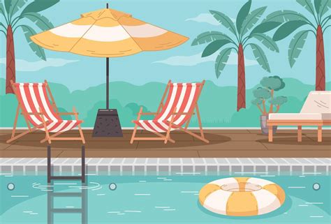 Outdoor Swimming Pool Cartoon Background 13549293 Vector Art at Vecteezy