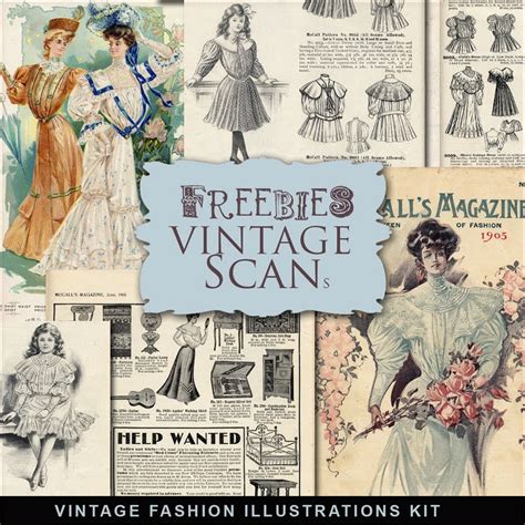 Freebies Vintage Fashion Illustrations:Far Far Hill - Free database of digital illustrations and ...