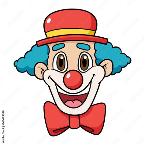 Cartoon Clown Face Vector Illustration Stock Vector | Adobe Stock