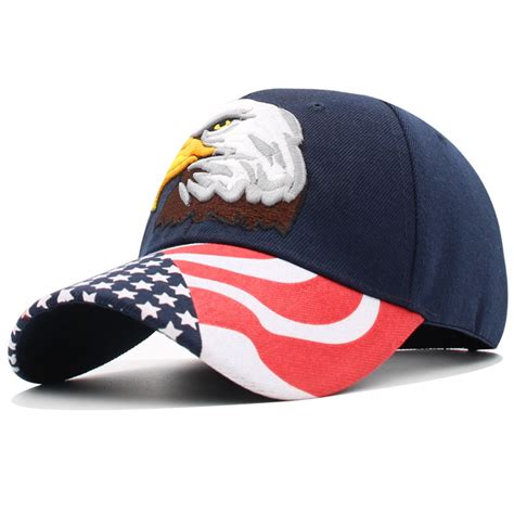 Feinuhan - USA American Flag Patriotic Eagle Hawk Embossed Adjustable ...