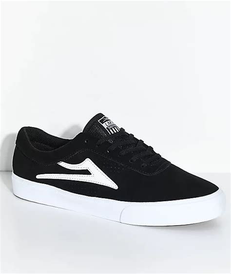 Lakai Sheffield Black & White Suede Skate Shoes | Zumiez