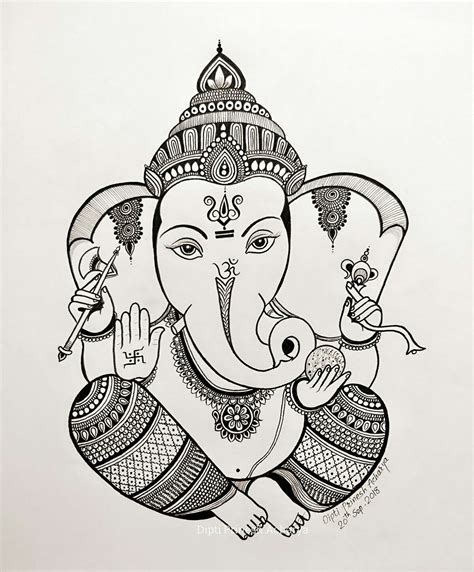 #ganesh #ganesha #drawing #art #hindu #lord #artdrawingssimple | Ganesh art paintings, Mandala ...