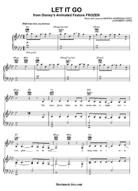 Let It Go Sheet Music Frozen Let It Go Piano Sheet Music ♪ SMF