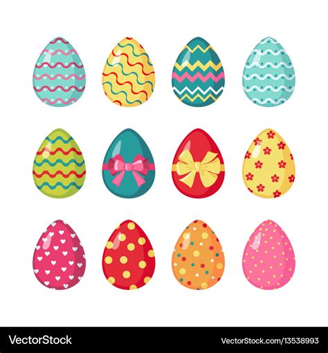 Set of colored easter eggs Royalty Free Vector Image