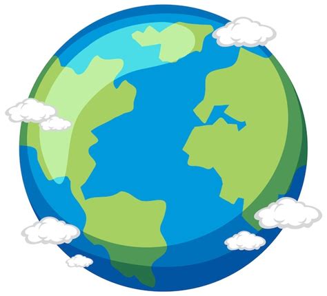 Premium Vector | Earth cartoon with cloud cover